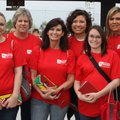 Washington Regional volunteers Kelly Alexander, from left, Shirley Wulf, Verna Schulte, Kendra Owens...