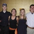 Shiloh Christian students from left, Mason Richards, Jessica Schneider, Tracey Mardis, and Lucas Pei...