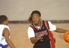 Jamarlin Jackson with the Arkansas Hawks 17 and under team drives on Central Kentucky Storm team Saturday at the Jack Stephens Center in the Real Deal in the Rock tournament.