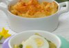 When the Easter feast is finished, remake the leftovers into new and different dishes. Extra hard-boiled eggs can become an Egg Curry, foreground, and ham and au gratin potatoes can combine for a variant Cottage Pie.
