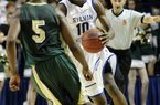  Arkansas Democrat-Gazette/KAREN E. SEGRAVE
3/11/11

Sylvan Hills' Archie Goodwin (10) drives against Alma's Isaac McCoy (5) during the class 5A boys finals held Friday at the Summit Arena in Hot Springs.  Alma defeated Sylvan Hills 80-64.