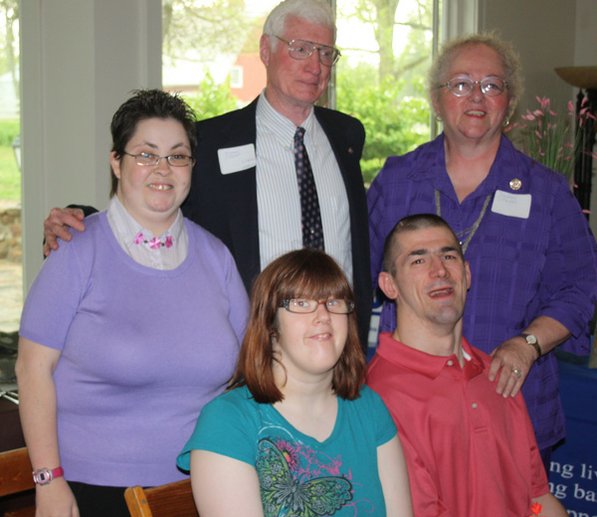
                               
                                  Photo by Carin Schoppmeyer&mdash;
                               
                           
                           Elizabeth Richardson Center supporters Dolores and Truman Stamps, counterclockwise from top right, Tamara Truijillo, Stephanie Geer and Tom Roberts enjoy the group’s Pillars & Pioneers event Tuesday evening.
