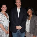 Ozark Natural Science Center Executive Director Beth Stephens, from left, Rand Waddoups and Latriece...