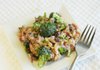 The recipe for this zesty broccoli salad was shared after a work potluck. Nancy’s Broccoli Salad has raw broccoli, onion, raisins, sunflower seeds, bacon and a zippy, sweet dressing.