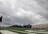 The Rogers High football team practices Wednesday in Mountie Stadium in Rogers.