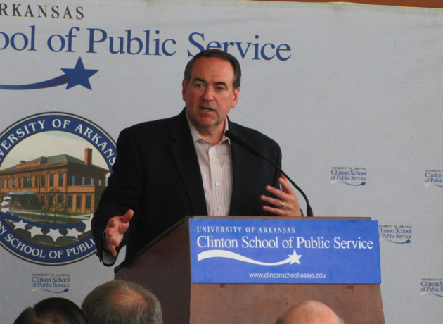 former-arkansas-gov-mike-huckabee-speaks-during-a-lecture-at-the-clinton-presidential-center-wednesday