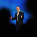 Mike Duke, president and chief executive officer of Walmart, speaks Friday during the Walmart shareh...