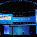Charles Holley, Walmart chief financial officer, speaks during last year’s shareholders meeting at B...