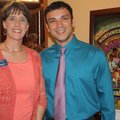 The Rogers Little Theater board member Laura Wilson and theater President Richard Dean Prudenti welc...