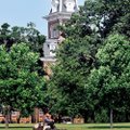 University of Arkansas officials want a temporary road across the Old Main lawn, shown here, to give...