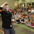 MASTER JUGGLER Galen Harp with the Institute of Jugglology in Fayetteville performs Thursday at the ...