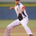 Rogers Heritage standout and Arkansas Express 18 pitcher Hunter Wood delivers a pitch Thursday again...