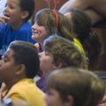 Arden Malloy, 9, of Fayetteville, watches the national touring theatrical troupe Activated Story The...