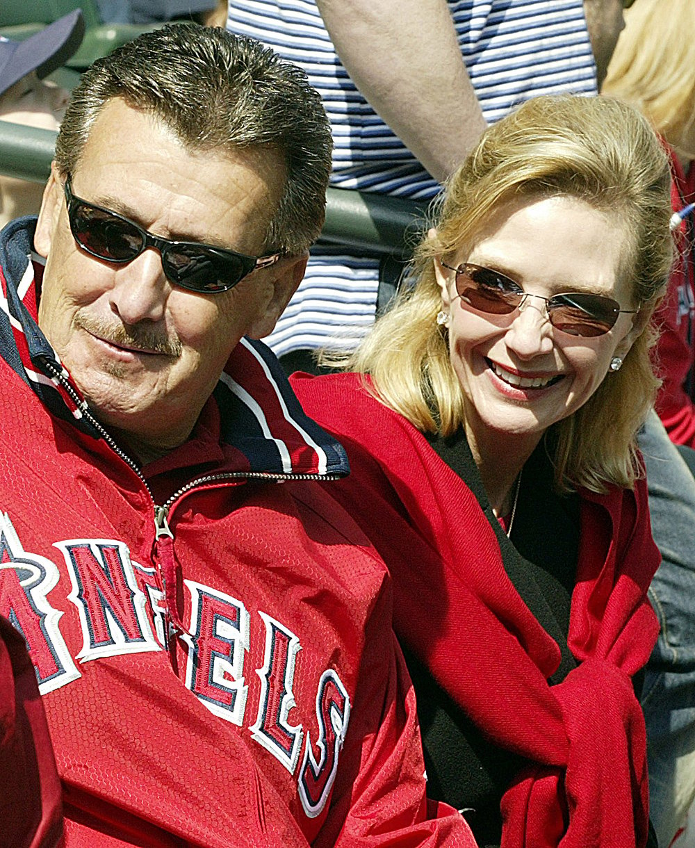 Anaheim Angels Owner Arte Moreno And His Wife Carole Sit