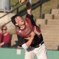 Springdale High catcher Gatlin Watson catches a pop fly for an out against Fayetteville on April 6 i...