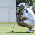 Springdale’s David Dyer lines up a putt on Sunday during the final day of the 73rd annual Chick-A-Te...