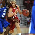 Fayetteville’s Calli Berna drives downcourt as Watson Chapel’s Tatiyana Brown defends Wednesday duri...