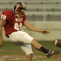  Gravette’s Cody Montee punts for the West team Thursday during the Arkansas High School Coaches Ass...