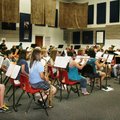  Band director Michael Echols conducts the Mary Frances George Junior High School band practice Wedn...