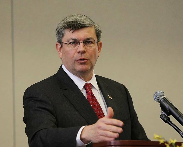 us-congressman-mike-ross-d-arkansas-speaks-during-the-southwest-arkansas-community-college-consortium-conference-at-the-el-dorado-conference-center-in-el-dorado-ark-on-friday-march-4-2011