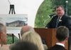 Ray Wallace, provost of the University of Arkansas at Fort Smith, addresses donors, faculty, administrators and students at a groundbreaking Tuesday for a 40,000-square-foot addition to Boreham Library on campus. The addition is estimated to cost about $14.2 million.