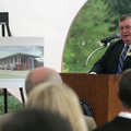 Ray Wallace, provost of the University of Arkansas at Fort Smith, addresses donors, faculty, adminis...