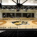 Tiger Arena at Bentonville High has received a new finish that includes stained areas on its predomi...