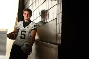 Walker Hawkins, Arkansas Democrat-Gazette's Boys Academic All-Star at Central High's Quigley Stadium.