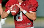  Arkansas Democrat-Gazette/WILLIAM MOORE
Arkansas quarterback Tyler Wilson at practice Tuesday, August 9, 2011 on the intramural fields on the University of Arkansas campus in Fayetteville.