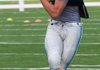 Springdale Har-Ber High School senior wider receiver Travis Tollett catches a pass Tuesday during practice in Springdale. The Har-Ber Wildcats gear up for their first game today at Reynolds Razorback Stadium.