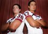 Springdale High teammates Clay Patrick, left, and senior Clay Sherrill are returning starters this season at the linebacker position. Both players emerged as young talents a year ago and are hoping to repeat that success this season.
