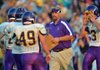 Lavaca Coach Mark Headley watches his team take on Prairie Grove in the first half of Friday nights game in Prairie Grove.