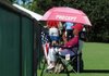 Sandy Brehm watches players on the driving range during practice at the LPGA Walmart NW Arkansas Championship presented by P&G on Tuesday at Pinnacle Country Club in Rogers. Brehm, from Bull Shoals, came with her husband and plans on attending every day of the tournament.