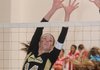 Bentonville senior Jacey Williams blocks a shot from Har-Ber on Tuesday at Tiger Stadium in Bentonville.