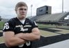 MAN IN THE MIDDLE Alex Westermeyer helps to lead the Bentonville offensive line from his position at center. Westermeyer makes line calls to help the line understand how to protect and block for quarterbacks and running backs.
