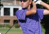 Fayetteville’s Sam Hudson watches his tee shot on the third hole during the Springdale Invitational on Aug. 3 at Springdale Country Club. Hudson’s shot was good for a hole-in-one and was his first ever. Hudson said he was especially happy it happened during a competition.