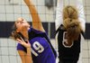 Fayetteville’s Paige Gocke, left, has emerged as one of the top outside hitters in the 7A-West Conference this season. The junior has 199 kills and 23 blocks in 25 matches as the Lady Bulldogs continue their march toward a possible state championship run.