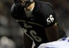 Trevor Foster, Bentonville junior offensive lineman, gets set at the line on Oct. 14 during the Tigers’ game against Rogers at Tiger Stadium in Bentonville.