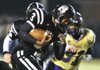 Special to the Democrat-Gazette/Jimmy Jones
Bearden's QB Defonta Lowe (#3), carries the ball against Junction City during their playoff game Friday, Novemer, 19th.  The game was played at Bearden.