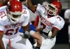 STAFF PHOTO ANTHONY REYES -- Fort Smith Northside senior Kenrick Burns throws against Rogers during the first half Friday Oct. 28, 2011 at Mounties Stadium in Rogers. Visit http://photos.nwaonline.com/ to see more photos from this game.