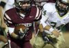 Scout Alexander, Siloam Springs running back, tries to avoid a tackle by Alma’s Alex Burris last week. The Panthers host Morrilton in the regular season finale on Friday with the winner earning a playoff berth in the 5A-West Conference.