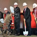 Arkansas Democrat-Gazette/MICHAEL WOODS --11/04/2011-- University of Arkansas officials (left to rig...