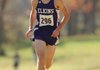 Christian Heymsfield, Elkins senior, nears the finish line Saturday during the state cross country championships in Harrison.
