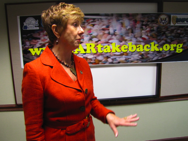 state-drug-director-fran-flener-talks-after-a-news-conference-monday-announcing-results-of-an-oct-29-drug-take-back-event-in-arkansas