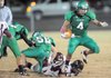 Michael Lewis, a Greenland senior running back, carries the ball against Lincoln in a game played earlier this season. The Pirates will host Riverview on Friday in Jonathan Ramey Memorial Stadium in a Class 3A state playoff game.