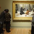 Museumgoers look at Arthur Fitzwilliam Tait’s “The Life of a Hunter: A Tight Fix” on Nov. 11 during ...