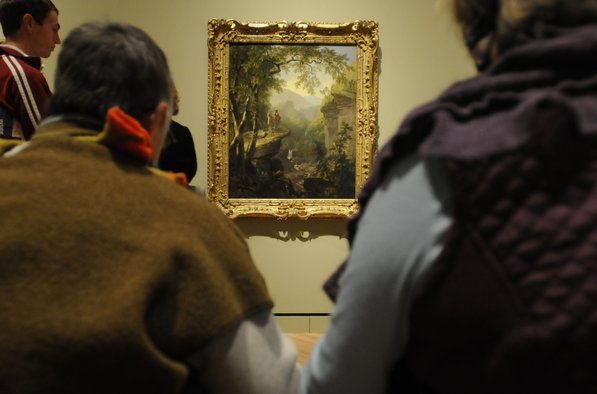 
                               
                                  Photo by Justin Wedgworth&mdash;
                               
                           
                           Museum goers look at Ashur Durand's "Kindred Spirits" on Friday, Nov. 11, 2011, at the Crystal Bridges Museum of American Art in Bentonville. The museum opened Friday.