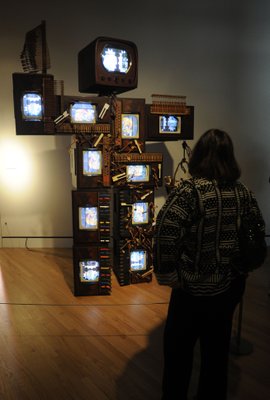 
                               
                                  Photo by Justin Wedgworth&mdash;
                               
                           
                           Nam June Paik's "John Cage Robot II" welcomes visitors to the Wonder World exhibition on Friday, Nov. 11, 2011, during the opening day at the Crystal Bridges Museum of American Art in Bentonville.