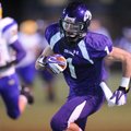 STAFF PHOTO ANDY SHUPE - Fayetteville senior receiver Brad Culp heads to the end zone through the Li...