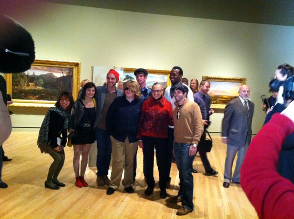 
                               
                                  Photo by Kevin Kinder&mdash;
                               
                           
                           Alice Walton with some of the first guests at Crystal Bridges on Friday afternoon. 